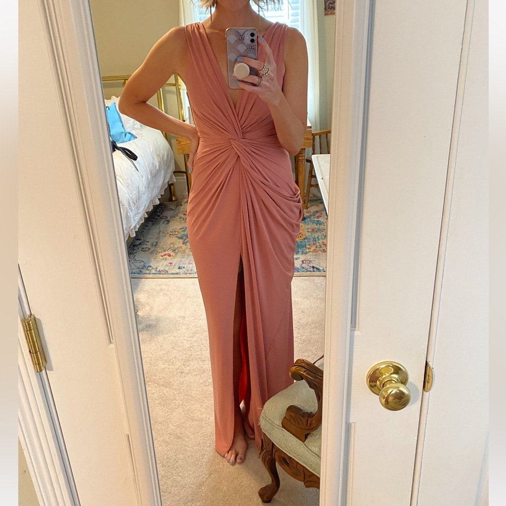 Katie May Leo Twist Column Gown in Rosewood Size Small Worn Once Floor Length